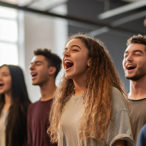 Jugendliche im Gesangsunterricht